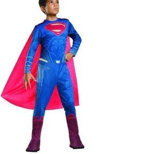 Superman Halloween Costume 12/14 DC Comics Jumpsuit w/ Boot Tops & Cape Boys